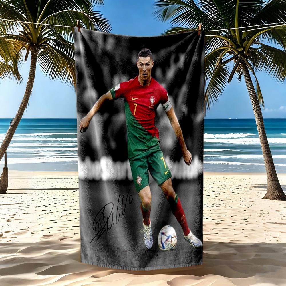 Cristiano Ronaldo Beach Towel Super Soft Microfiber Quickdry Fabric Comfortable Lightweight