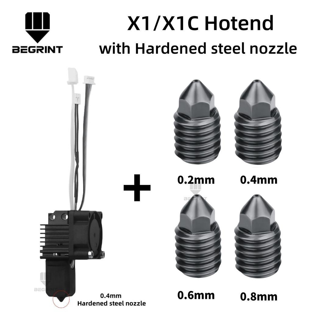 Für Bambu Lab X1C P1P P1S Kompletter Hotend-Druckkopf mit Lüfter Thermistor Keramikheizung 0,4mm Gehärtete Stahl-Düse Für Bambulab