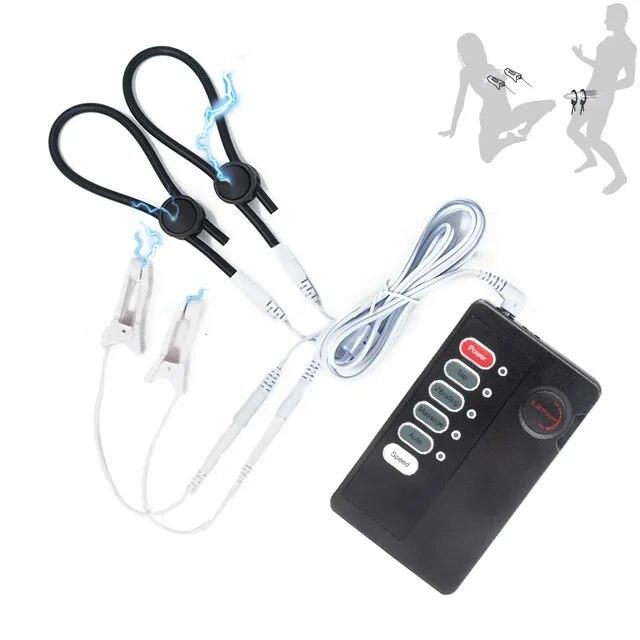 Sm Electric Shock Nipple Clamps Offbeat Climax Male Female Accessories: Breast Clip Conductive Labia,Electro Sex,Bdsm Sex