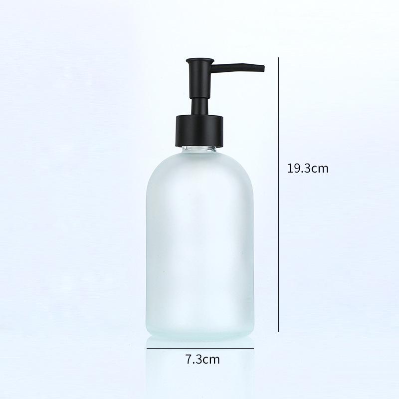 Frosted Glass Dispenser Bottle - Large Capacity for Sanitizer, Lotion, or Shower Gel