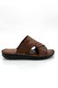 Genuine Real Leather Men's Slippers Light Slippers Leather Syringe Brown