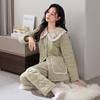 Three-Layer Thickened Padded Cotton Winter Pajamas Women'S Fleece Thickened Coral Fleece Padded Jacket Can Be Worn Outside Loungewear Warm Suit