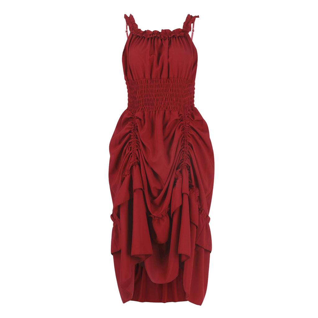 Robe de performance couleur mode femme Robes sans manches gothiques vintage