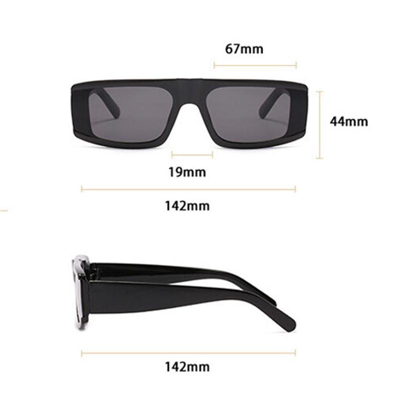 Vintage Rechteckige Sonnenbrille Damen Mode nicht-polarisiert Quadratisch Kleiner Rahmen Spiegel Sonnenbrille Einteilige Sonnenbrille Weiblich