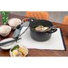 Bestco 22cm Double-Handled Pot, IH and Gas Stove Compatible, Dark Gray NM-364 Light Sense Marble