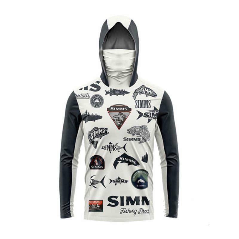 SIMMS 2024 Men's UV Protection Hooded Fishing Shirt with Sun Mask