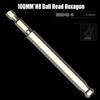 1pc Ball End Hex Screwdriver Bit Metric Hex Bit 100mm Long Magnetic Driver Bit