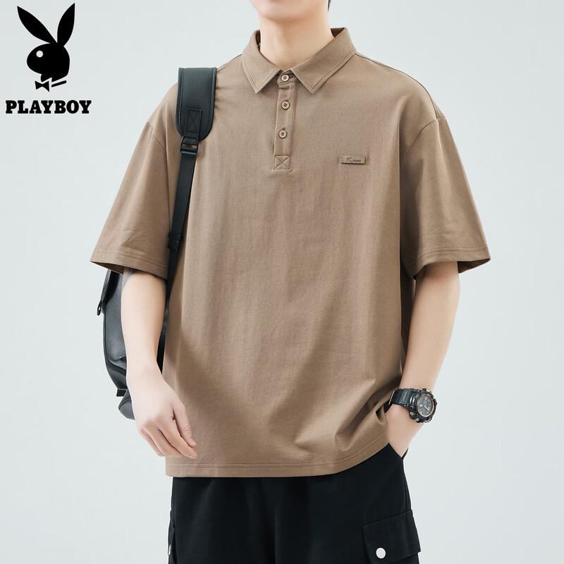 PLAYBOY Men s Summer Loose Fit Polo T-Shirt M
