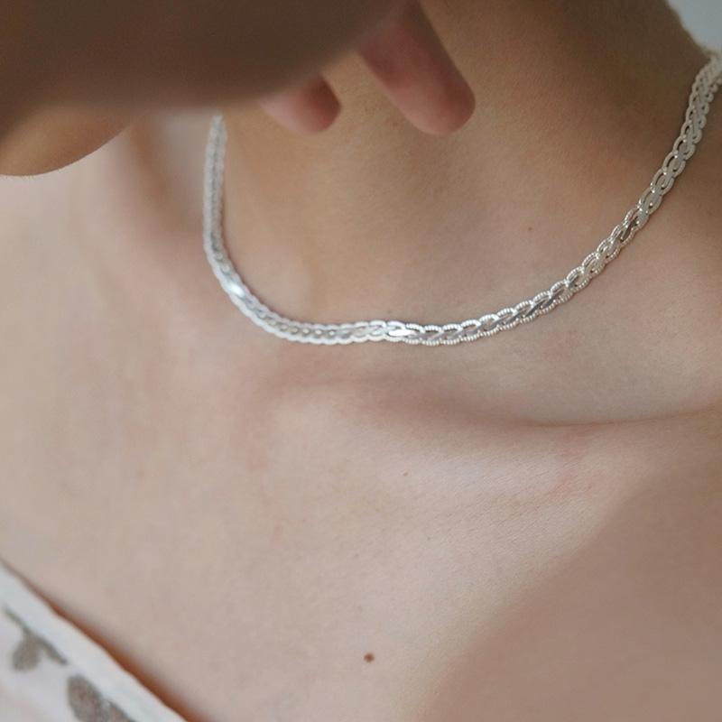 Nuova Catena Lusso in Argento Sterling S925 Per Uomini Donne Moda Minimalista Collane Choker Charms Brillanti Classico Regalo Festa