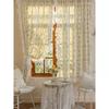 Curtains for Living Room Luxury Farmhouse Curtains Cotton Floral Ruffle Trim Privacy Drapes for Semi-blackout Vintage Chic Decor