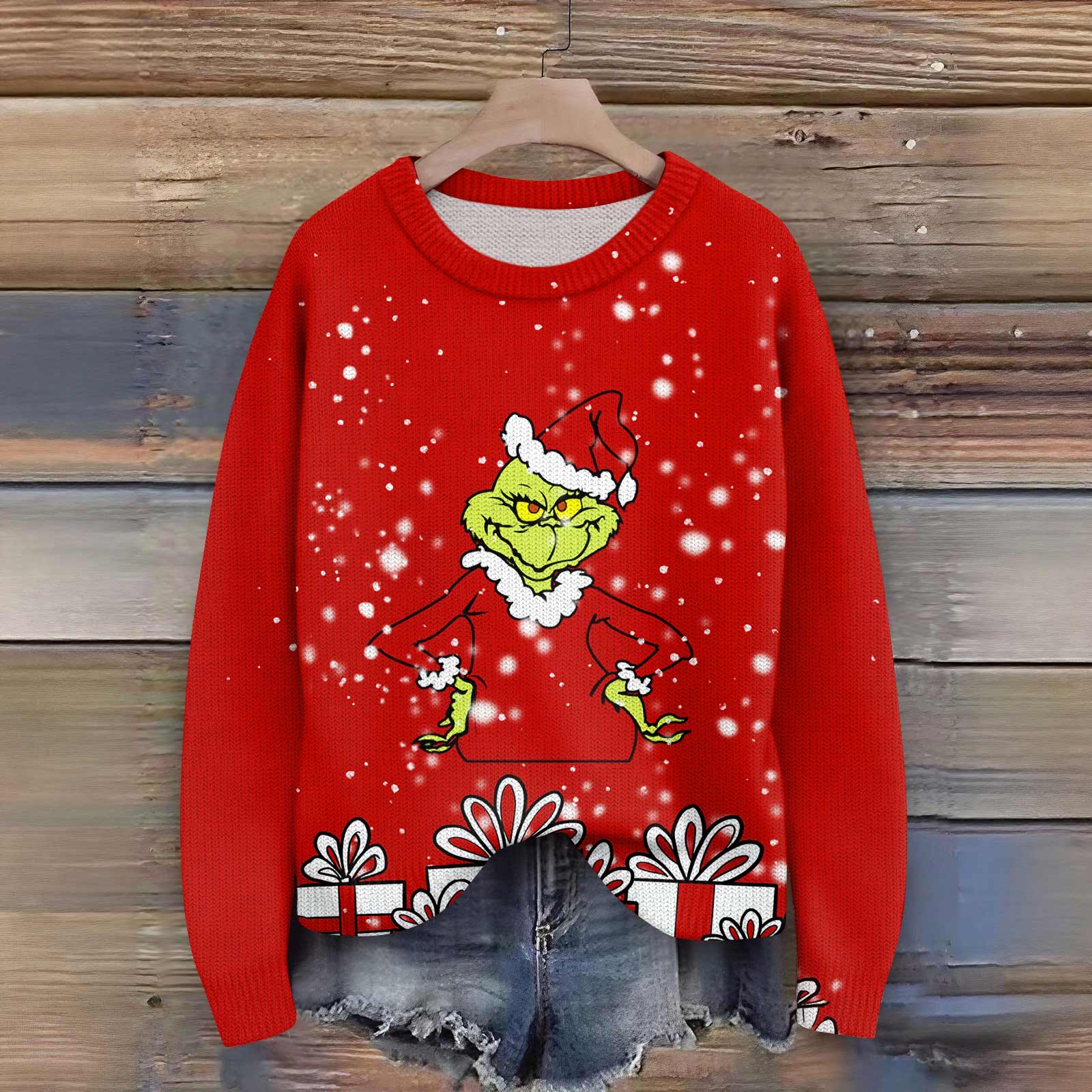 

Пуловеры с длинным рукавом для женщин, с круглым вырезом, повседневные, милые, с принтом, вязаные, оверсайз XL