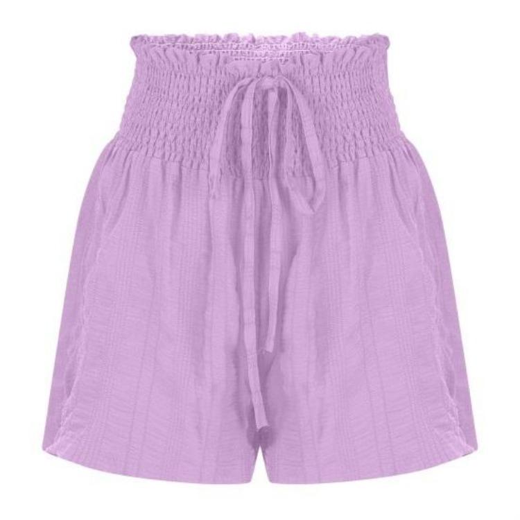 Women Flowy Summer Shorts High Waist Elastic Drawstring Ruffle Pleated Mini Skirts Casual Stretchy Athletic Shorts S