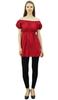 Bimba Women's Off shoulder Puff Sleeve Tops Elastic Waist Blouse Cotton