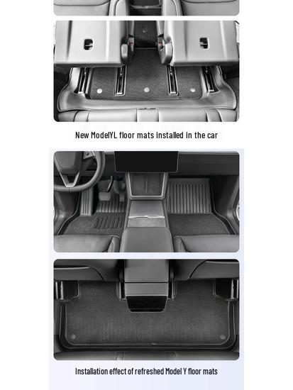 Double-Layer TPE Floor and Trunk Mats for Tesla Model Y 6-Seater - Custom Interior Accessories