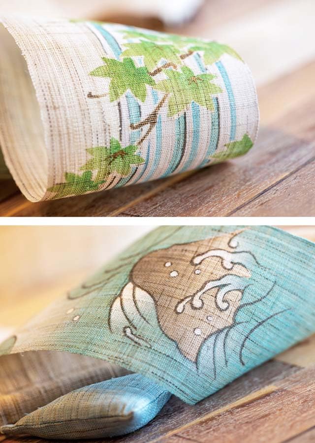 Narrow Tapestry Linen Interior Tapestry Wall Hanging "Waterfall Wind" 100% Hand-dyed