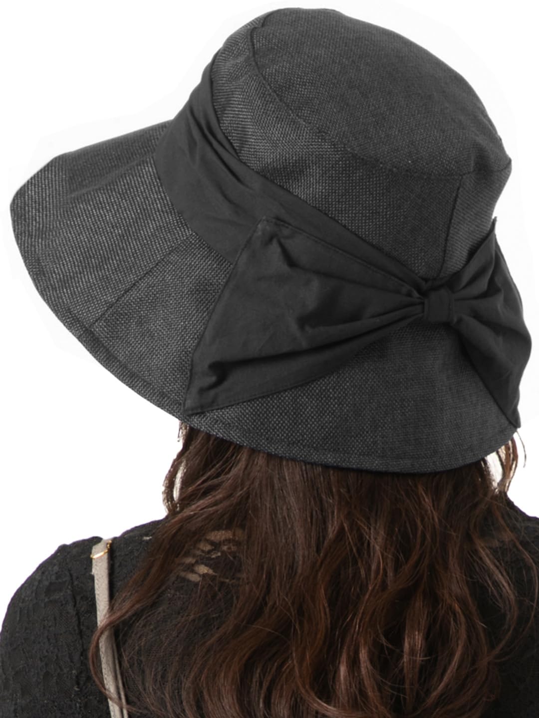 

Шляпа соломенная с широкими полями QUEENHEAD с защитой от УФ-излучения, съемным подбородным ремешком и меньшим размером лица, женская, (XL (58.5-61см) - черный) чёрный