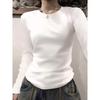 American Style Slim Fit Gray Long Sleeve Women's T-Shirt - Autumn/Winter Wear