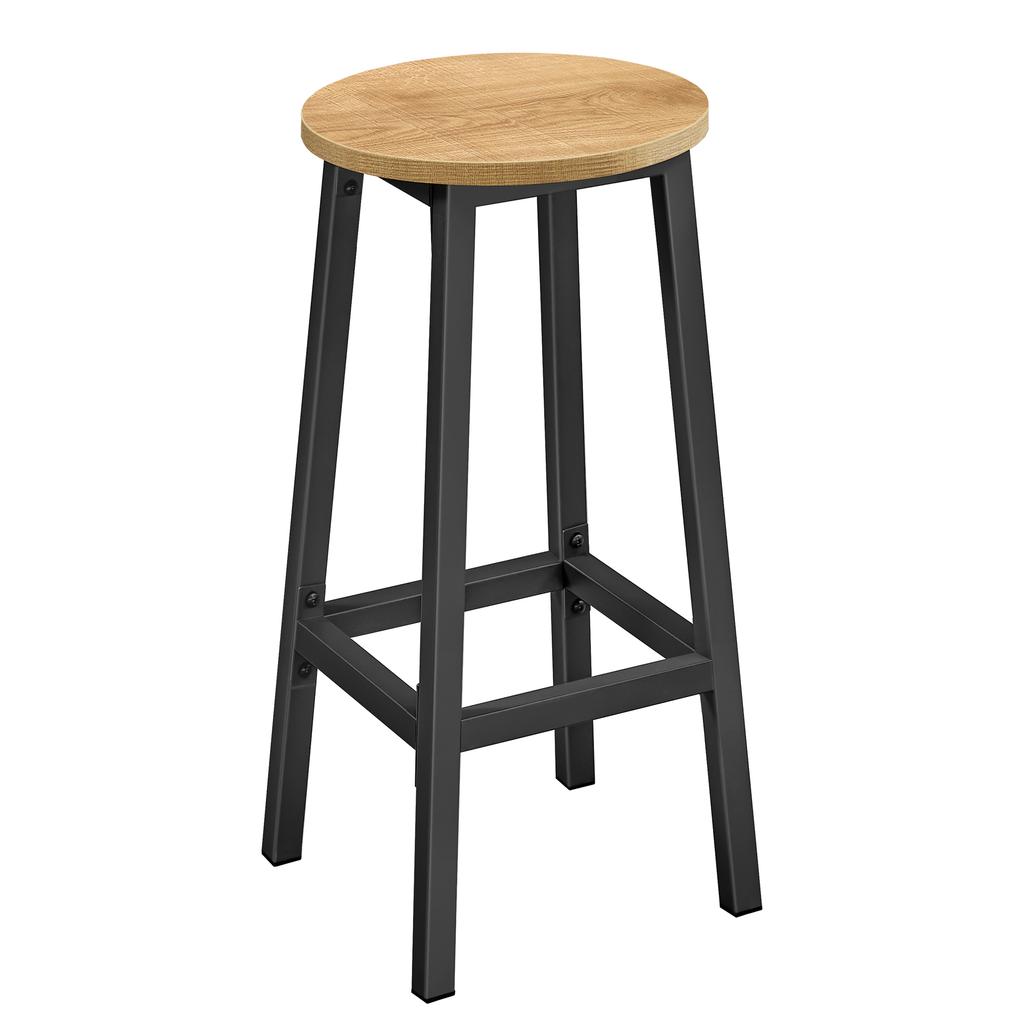 Bar Stool - Oak / Black Legs