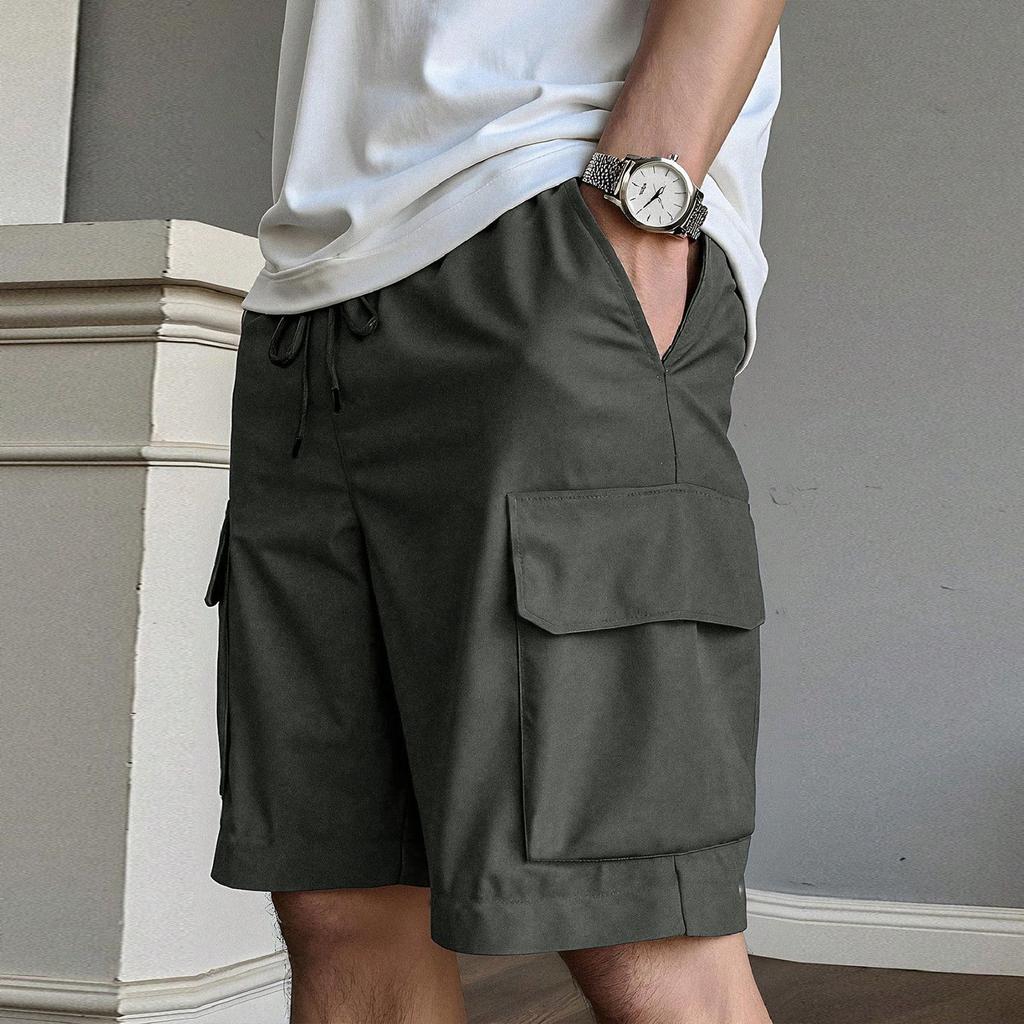 Men's Sports Shorts - Soft And Comfortable, With Elastic Waistband And Drawstring At The Waist.