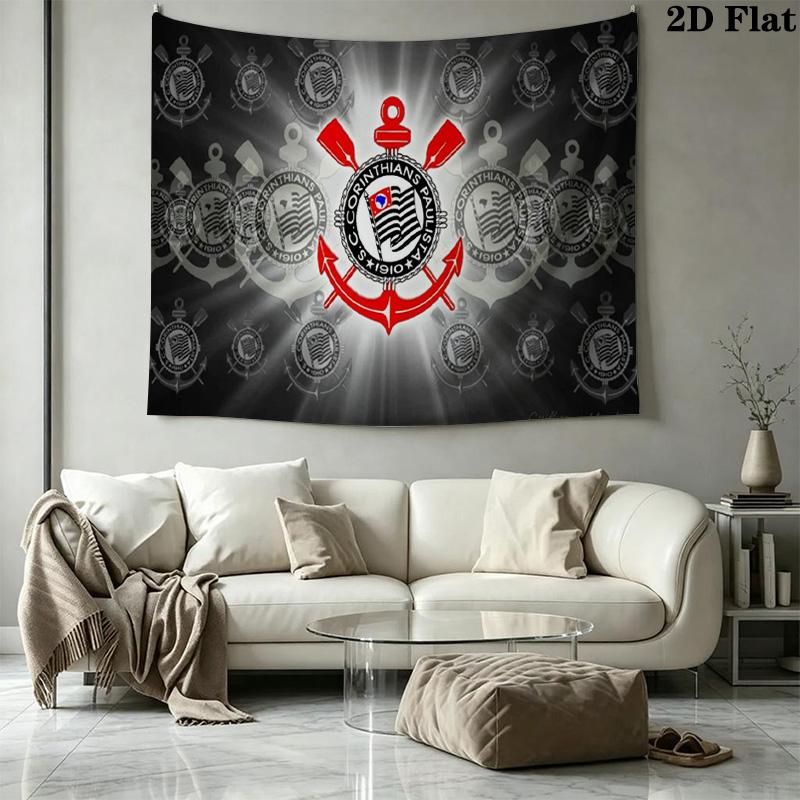 Sport Club Corinthians Paulista Wall Tapestry Aesthetic Wall Hanging Printed Fabric Blanket Decorative Tapestries for Bedroom Living Room Home Decor