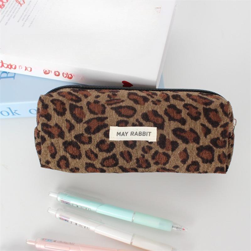 Cute Corduroy Makeup Bags Pencil Case Solid Color Pen Bag Pouch Gift for Girls School Office Stationery Organizer Supplies