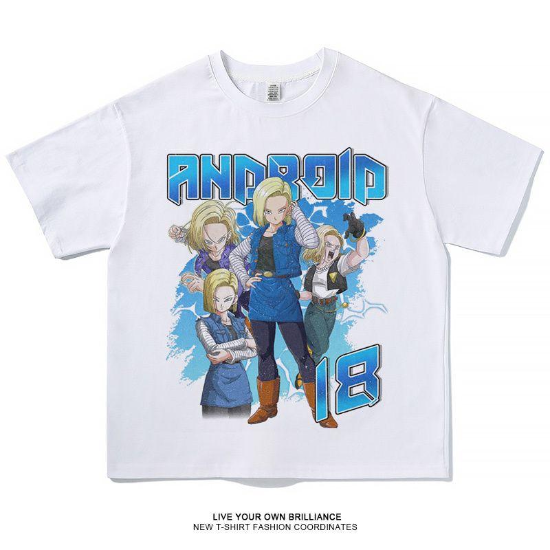 Retro Animation Dragon Ball Sun Wukong Pure Cotton T-shirt Two-dimensional Summer Wear Men and Women Streetwear