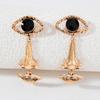 1 Pair Long Tassel Dangle Earrings  Shiny Diamond Demon Eye Earrings Korean Style  Jewelry  Earrings