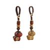 1Pc Car Keychain New Chinese Style Braiding Rope Gift Phone Keychain Creativity Pony Pendant Wood Pendant Coin Decoration
