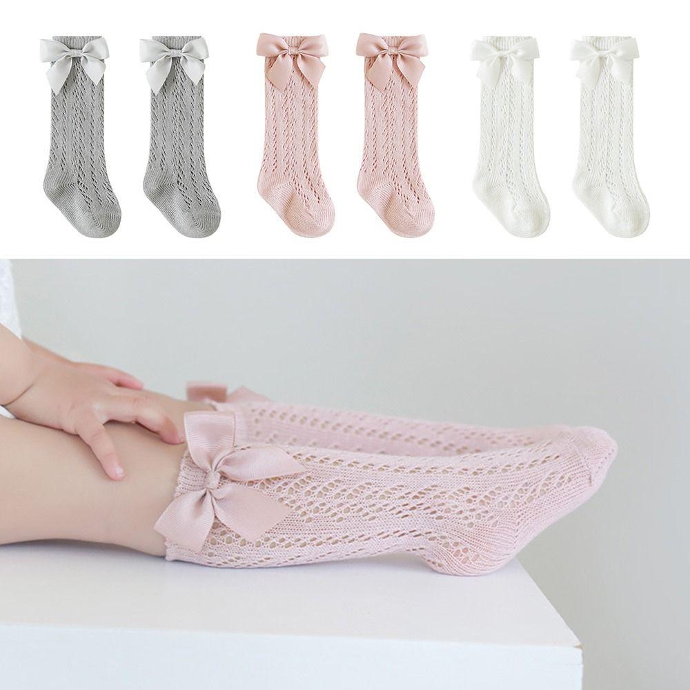 Thin Kids Calf Socks Bowknot Children's Long Stocking Creative Summer Stockings  0-5 Year Old