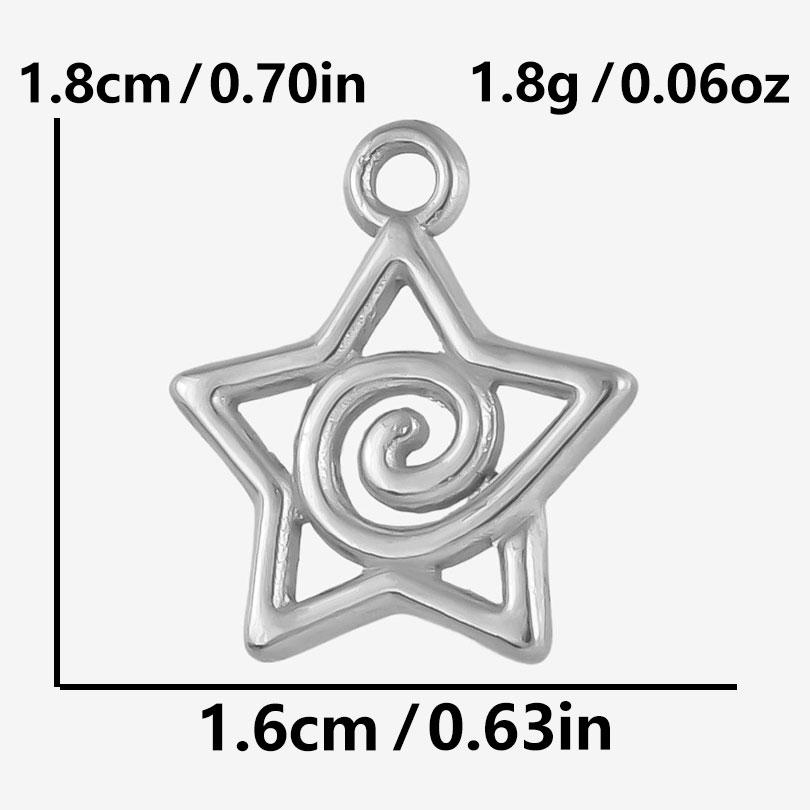 5pcs/Lot High Quality Steel Color Pentagram Star Sun Stainless Steel Pendant For Jewelry Making Supplies Handmade Bracelet Charm