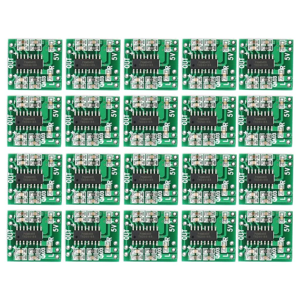 20 Pcs PAM8403 Amplifier Board 2X 3W Super Mini Digital Power Amplifier Board Class D Audio Speaker Sound Board Amplificador Volume Control 2.5V to