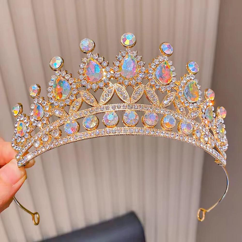 Multi-Color Children Princess Crowns Fashionable Rhinestone Tiaras for Girls