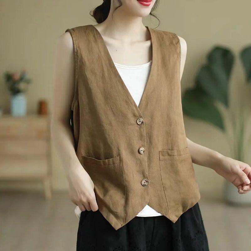 Stylish Summer Casual Sleeveless Loose Tank Cardigan Vest