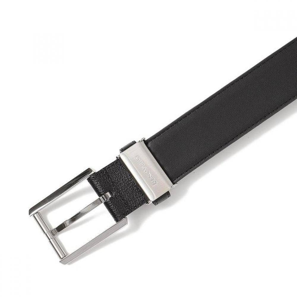 Benovero Men S Derby emboSSed Square Pin Buckle Belt Bmf1acb1209k1