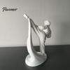 Personalized Holiday Present 3D Printed Karate Kick Man Statue, White Martial Arts Figurine Sculpture, Compact Tabletop Decor Taekwondo Character