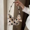 Schwarze und Weiße Polka Dot Handtasche im Koreanischen Stil - Vielseitige Schulter- und Unterarmtasche für Damen