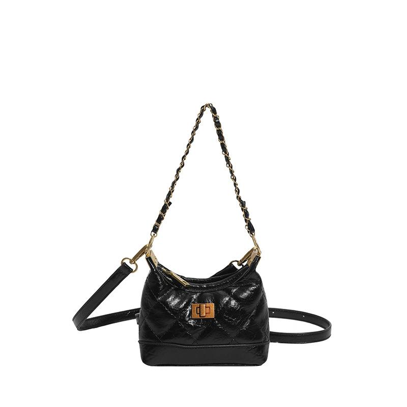 

Высококачественная винтажная сумка с цепочкой с бриллиантовым узором, сумка под мышку, модная и популярная, милая сумочка для маленькой девочки чёрный