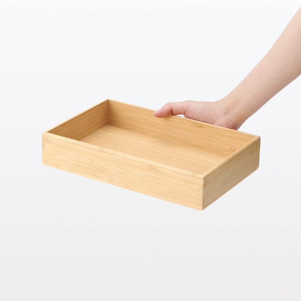 MUJI Stackable Bamboo Storage Box, Medium, 17cm (W) x 26cm (D) x 55cm (H), Item No. 12057888,
