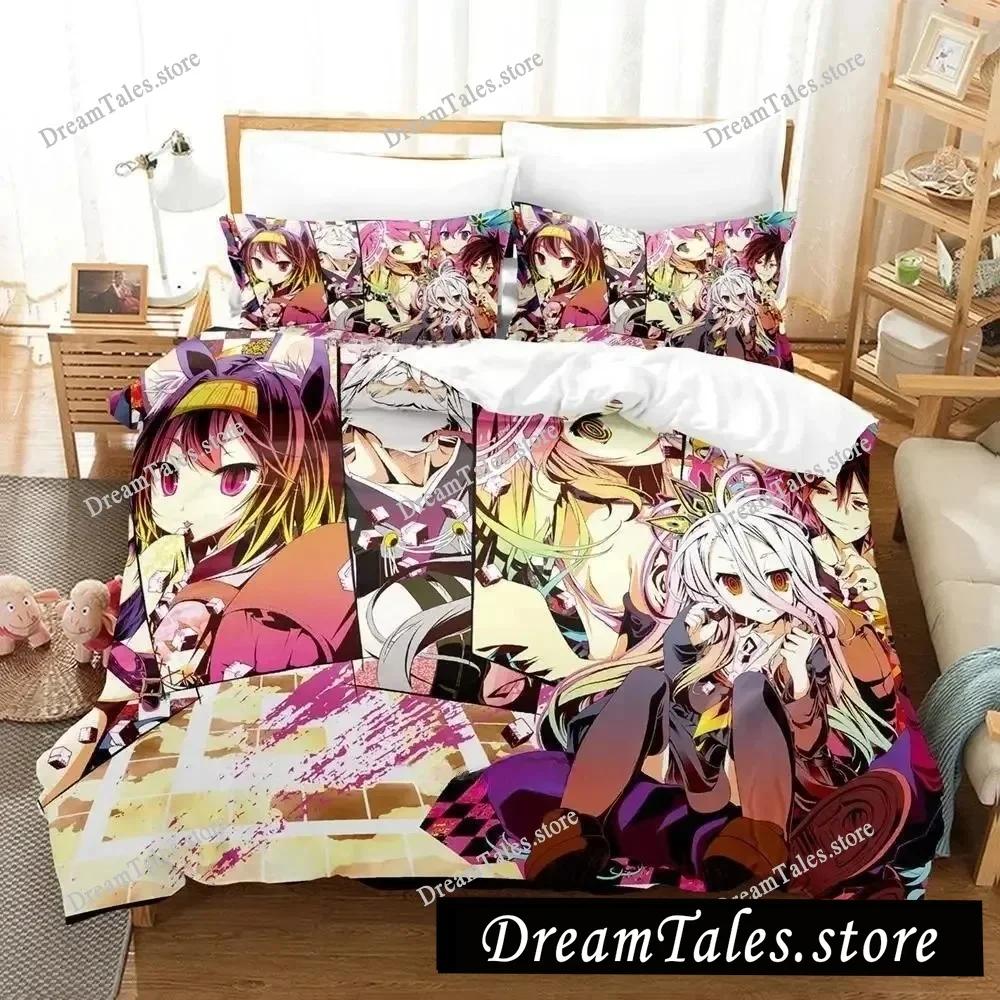 New Game No Game No Life Sora and Shiro Bedding Set Single Twin Full Queen King Size Bed Set Adult Kid Bedroom Duvet Cover Sets
