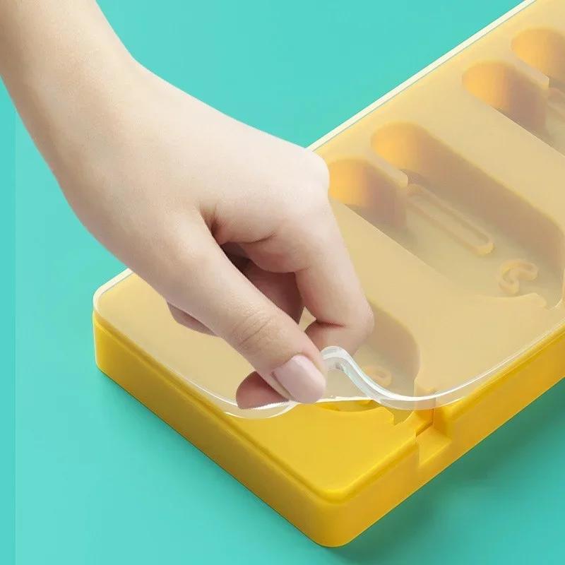 Reusable Homemade Ice Cream Mold Cute Snowman Pine Shapes Colorful Handmade Popsicle Mould Cartoon Cheese Stick Kitchen Tool