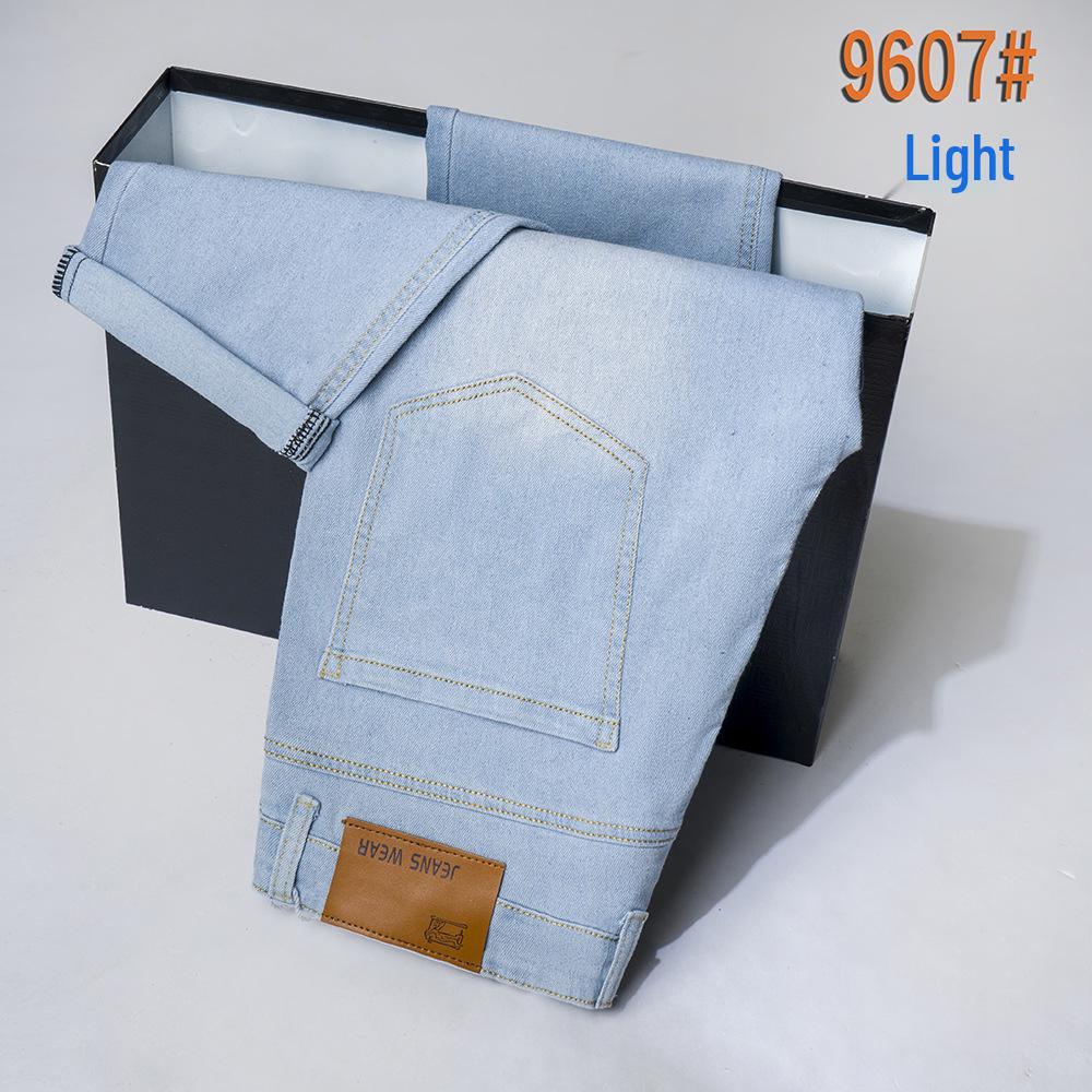 Thin Hao Pai Men's High-End Stretch Denim Jeans: Summer Business Long Pants