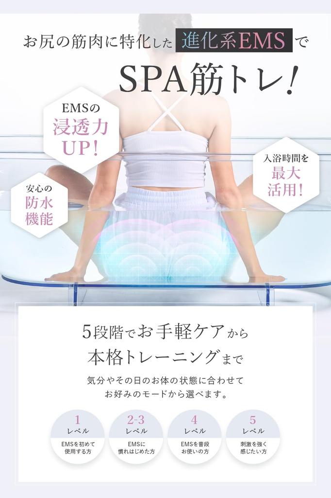 Introduced In EMS Power Up Wavewave Wave Wave EMS Hydro Mat Butt Training Hip Training Buttocks Beautiful Buttocks Sole Care Waterproof IPX8 Bath Time