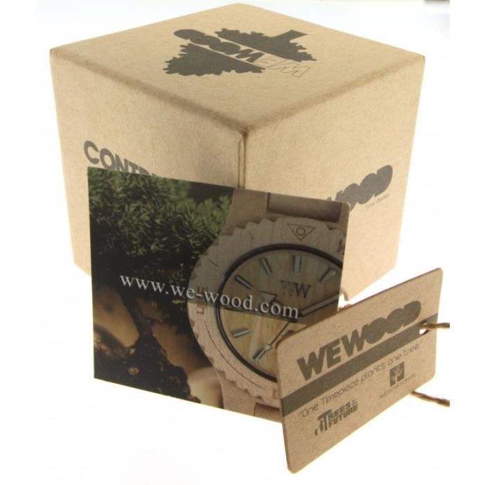 Montre Femme - WEWOOD - Moon Crystal Black - Bois - Ronde - Analogique