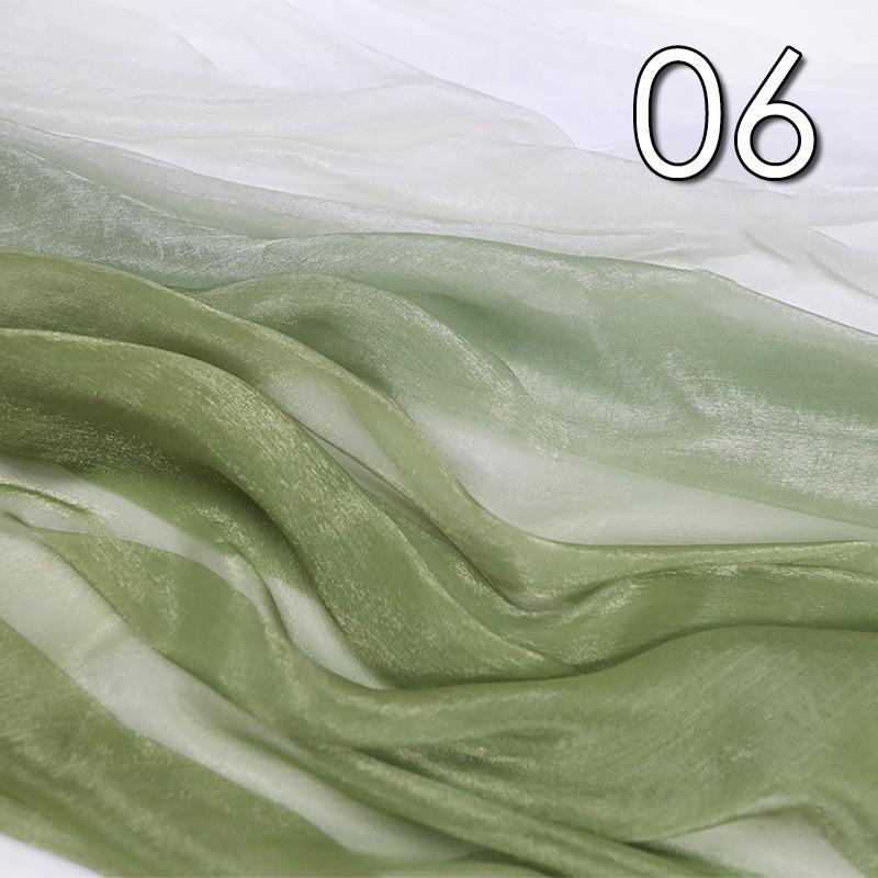 1/2/5 Meter 30D Rainbow Gradient Color Chiffon Fabric Organza Tulle Fabric For Diy Ancient Style Hanfu Silky Dress Stage Garment