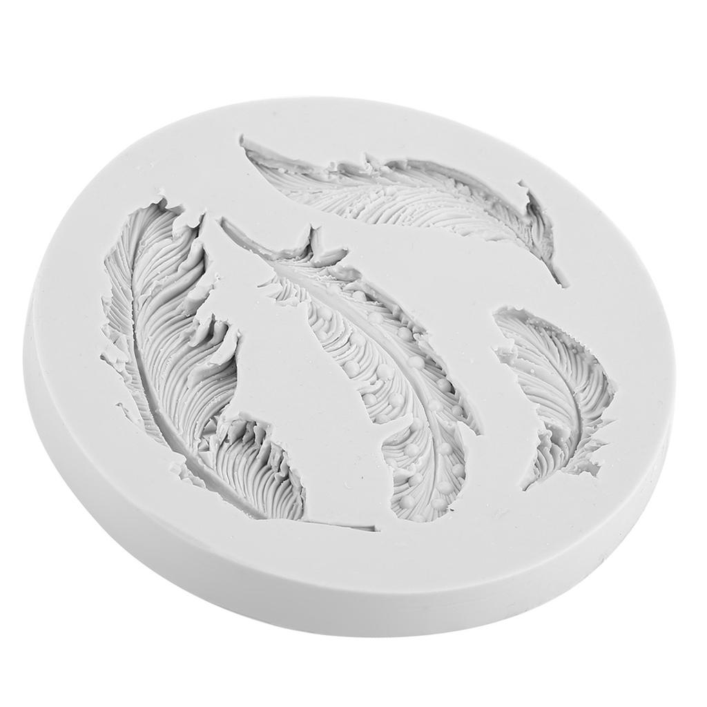 DIY Silicone Feather Shape Fondant Cake Decorating Mold Chocolate Mould Tool