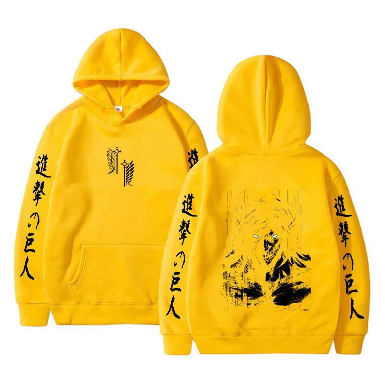 Sudadera con capucha Merch de Eren Jaeger de Attack on Titan Anime para Hombre Mujer Dibujos Animados Manga Cosplay Streetwear Sudadera con Capucha Oversize para Hombre