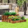 3-Level Garden Bed with Ladder Design and Non-Woven Fabric for Crops Flowers 93x93x35 Cm Charred