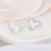Gold Color Metal Heart Stud Earrings for Women Three-layers Uneven Side Love Heart Female Earrings Punk Cool Ear Jewelry