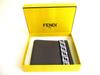 Authentic FENDI Gray Red Leather Bifold Bil Wallet Compact Wallet #b175  Certified - Refurbished
