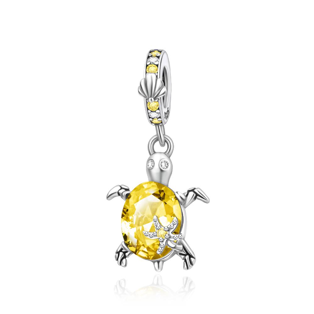 Authentic copper Murano Glass Sea Turtle Dangle Charm Compatible With Authentic Bracelets Niche Fashion Couple Commemorative Gifts